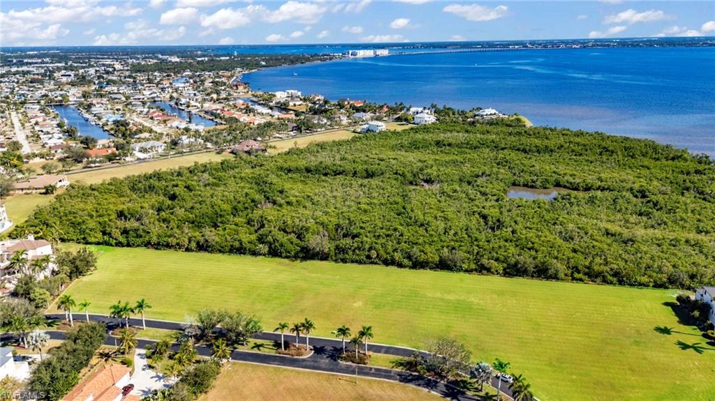 Bird's eye view of a large body of water
