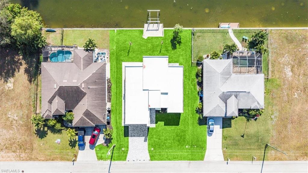 Aerial view of residential area