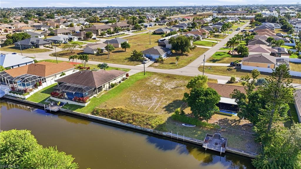 Aerial perspective of suburban area