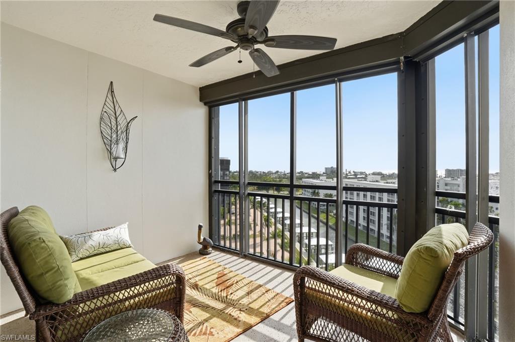 Screened in balcony with canal views - Virtually Edited Image