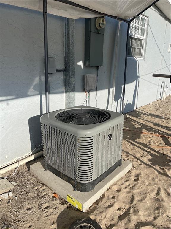 Exterior view of a central AC unit