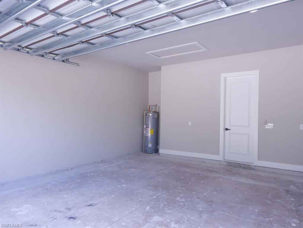 Garage with electric water heater