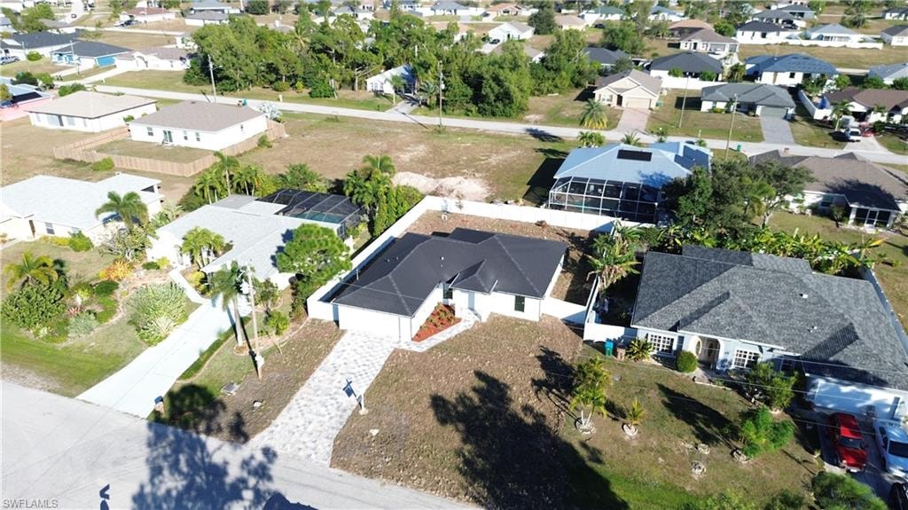 Aerial view of residential area