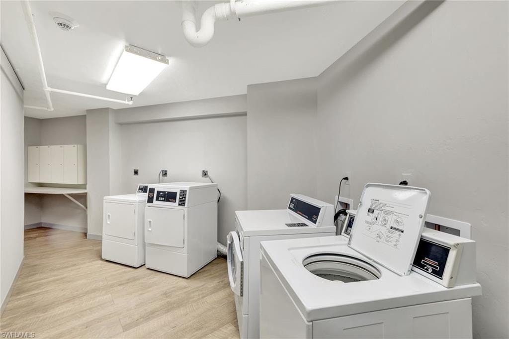 Shared laundry with washer and clothes dryer