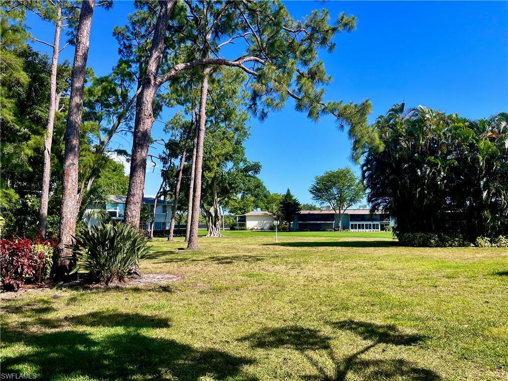 View of landscaped area and the golf course