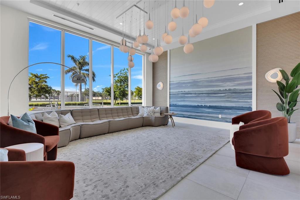 View of tiled living room