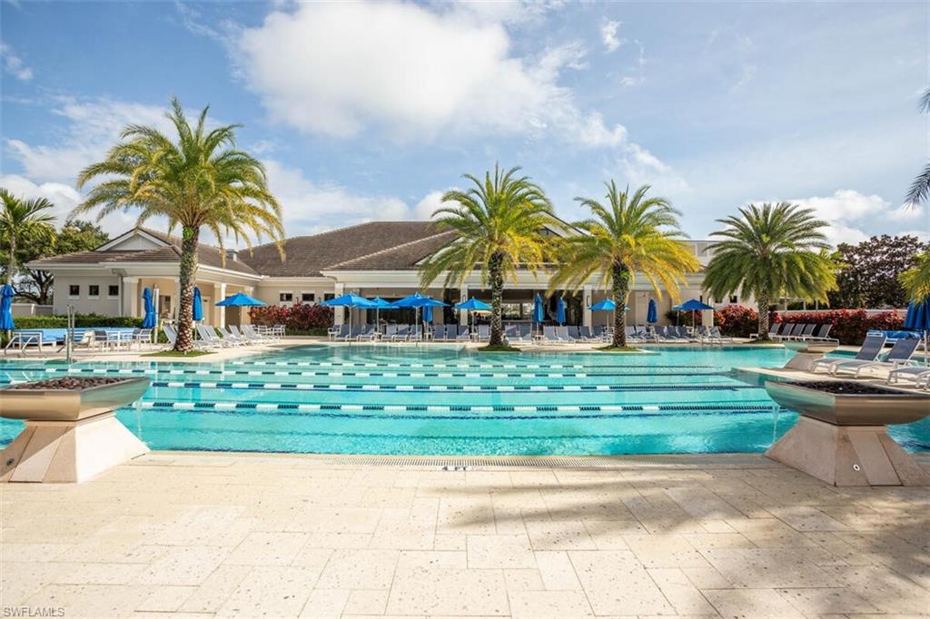 Community pool featuring a patio area
