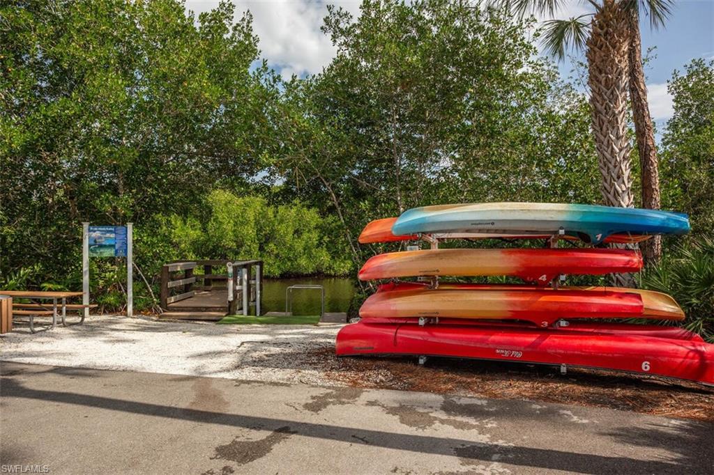 Kayak and Canoe racks at Spring Creek Park