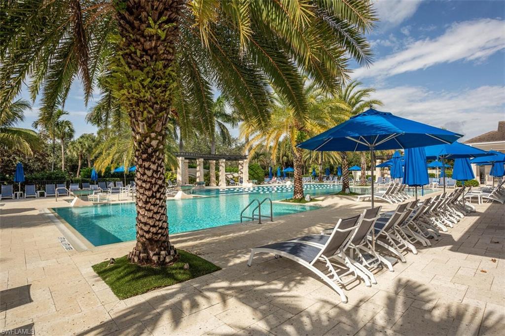 Community pool featuring a patio area