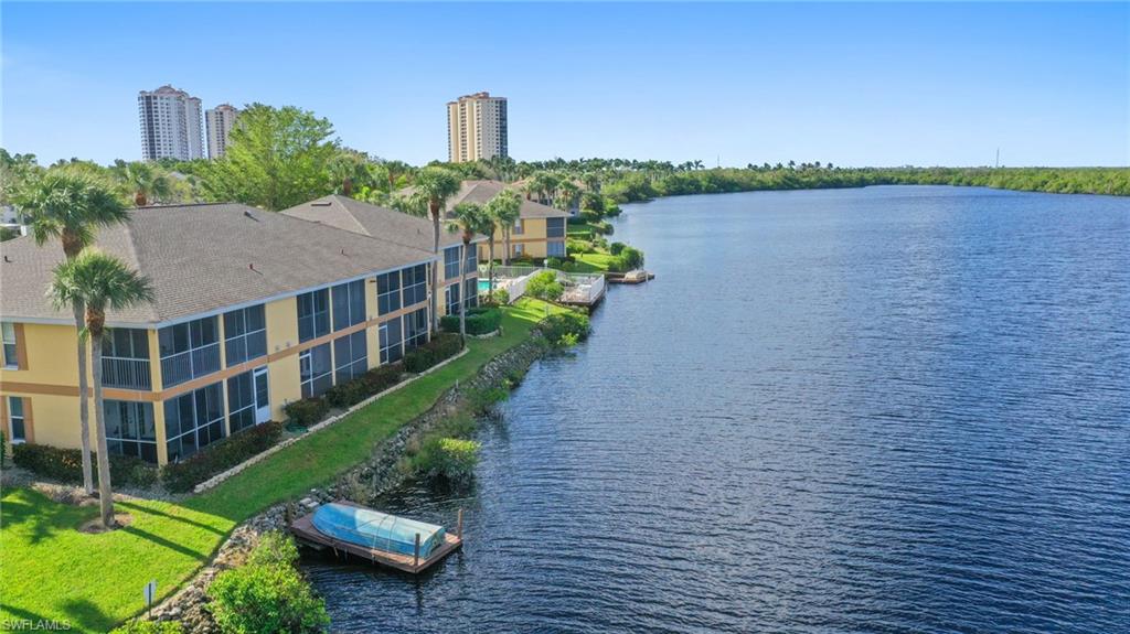 Drone / aerial view of a large body of water