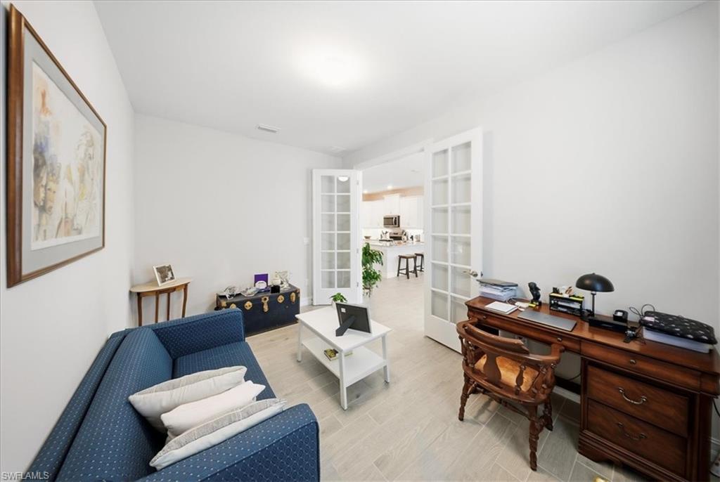 Office space featuring french doors