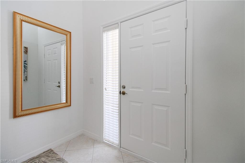 View of tiled foyer