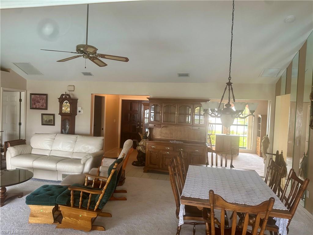 Living/Dining from back Sliders