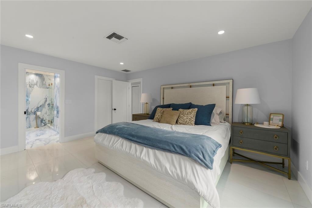 Bedroom with recessed lighting