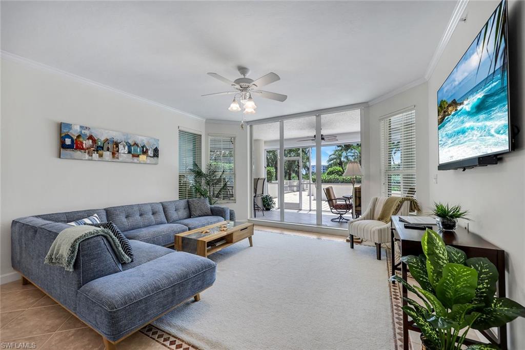 LIVING ROOM OVERLOOKING TERRACE
