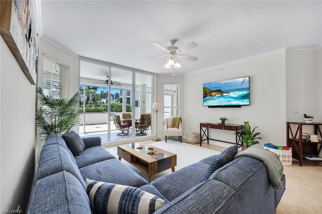 LIVING ROOM OVERLOOKING TERRACE