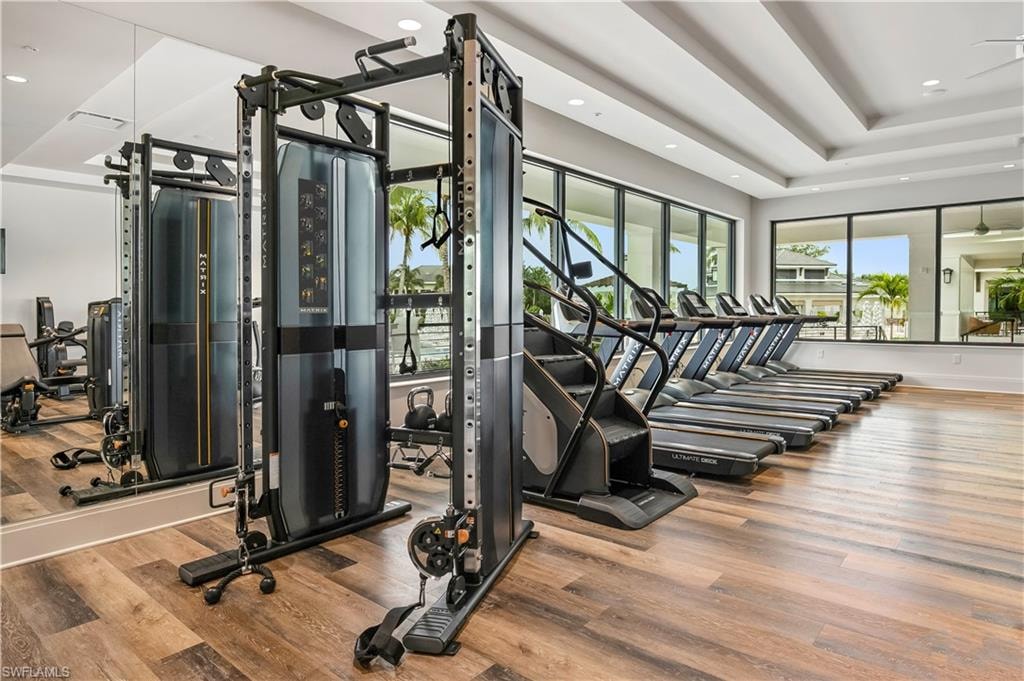 THE CLUB FITNESS CENTER WITH RECESSED LIGHTING