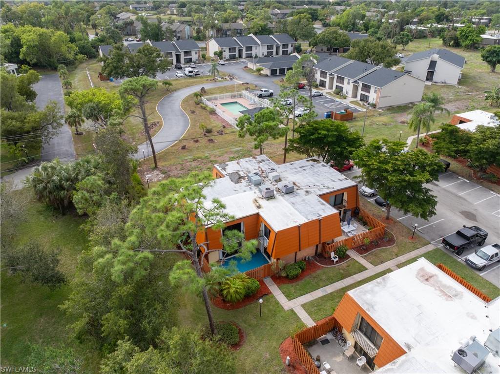 Aerial perspective of suburban area