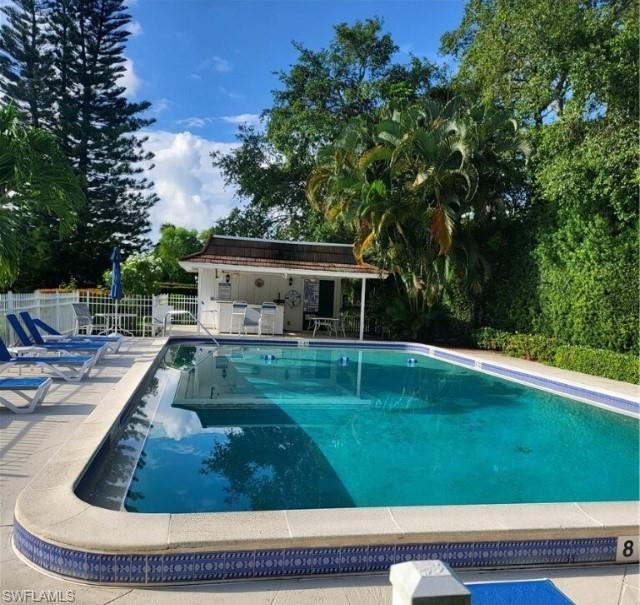 View of pool featuring a patio area