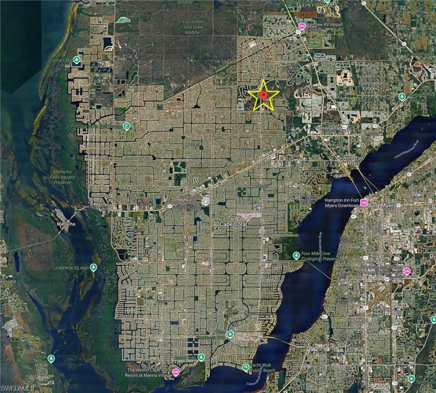 Aerial map of property and surrounding area