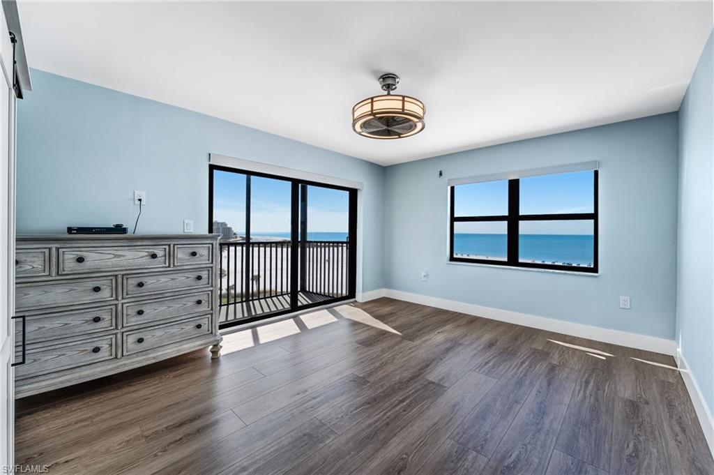 Master bedroom with a private balcony and beautiful views of the Beach & Gulf