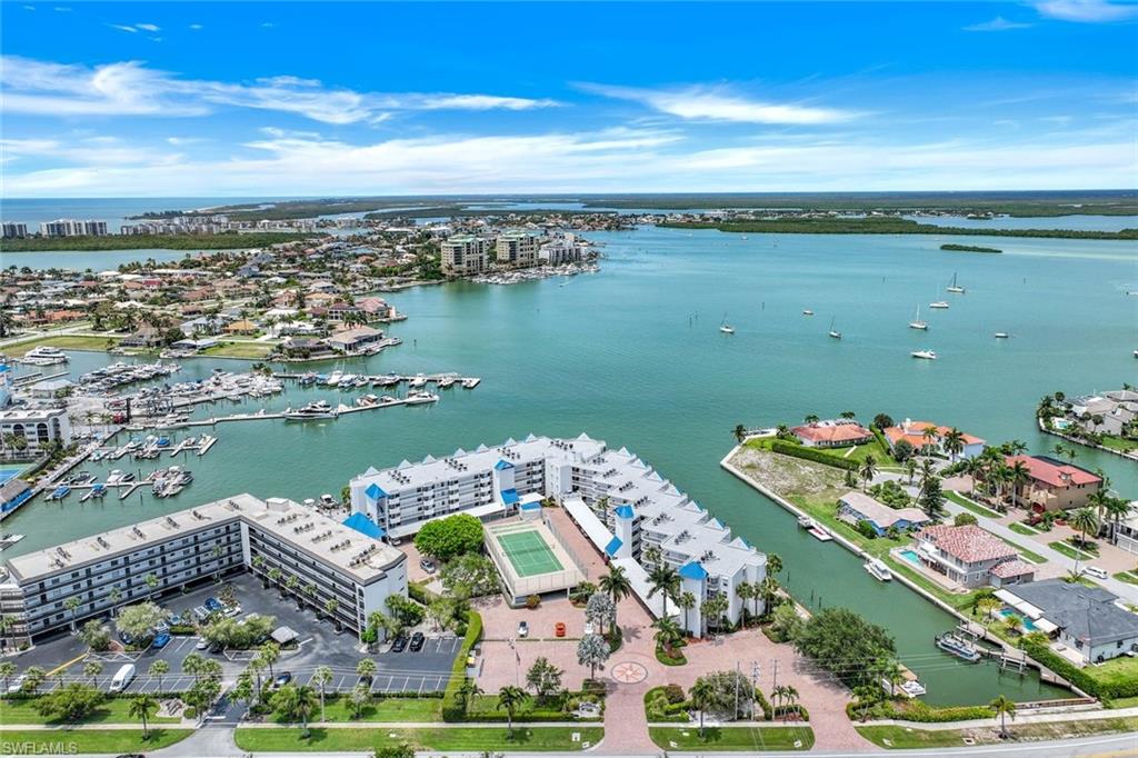 View of urban area featuring a nearby body of water