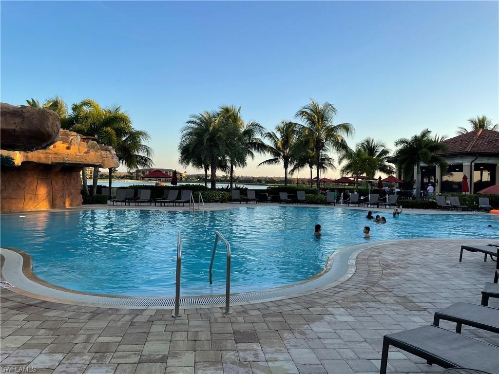 Resort pool with tiki bar