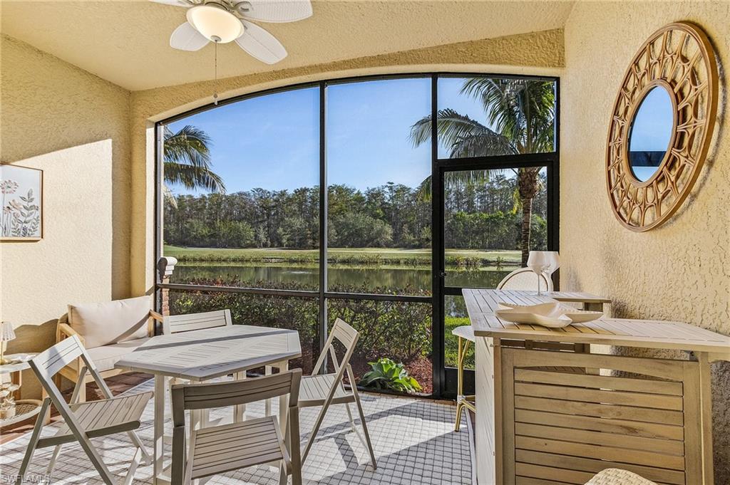 Rear lanai with a peaceful water view, and a wealth of natural light
