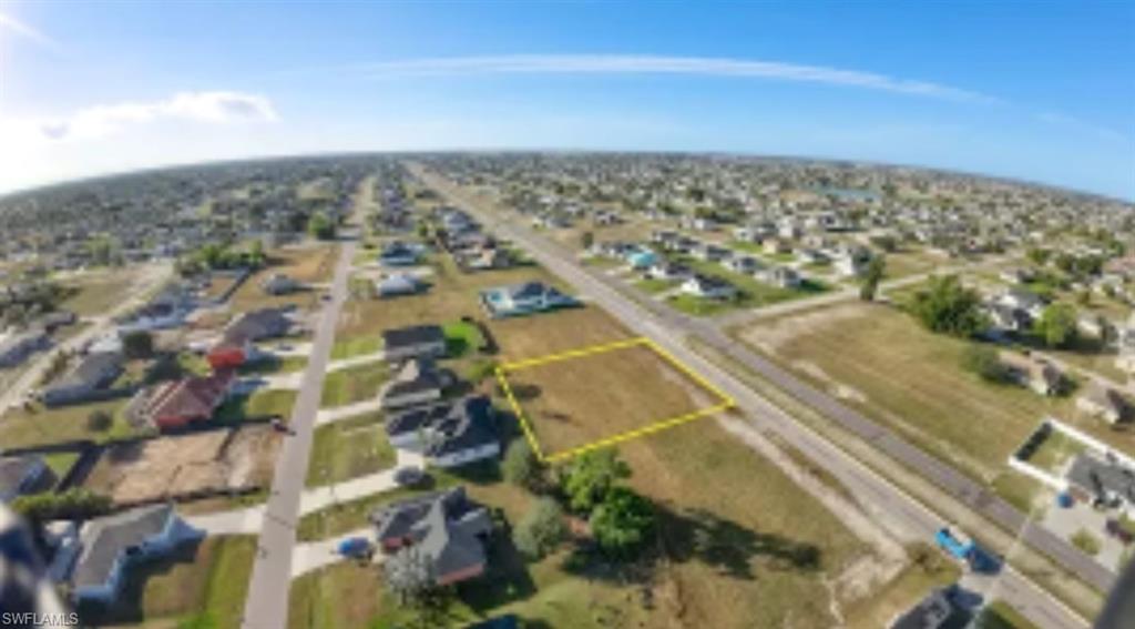 Aerial view of residential area