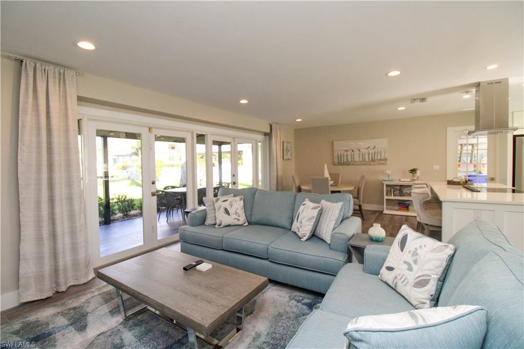 Living room featuring french doors