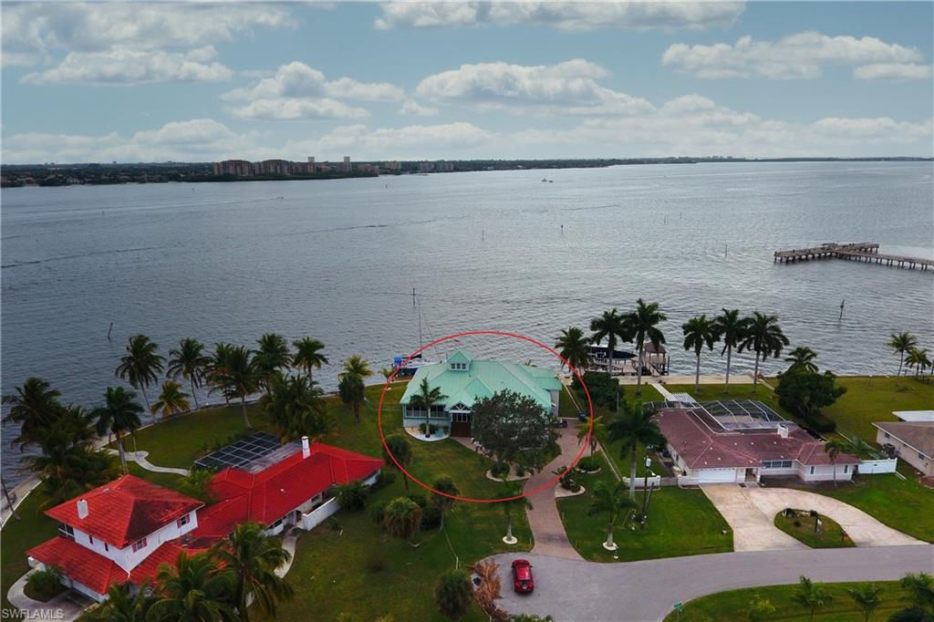 Drone / aerial view of a large body of water