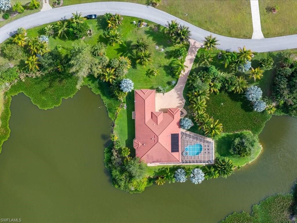 Drone / aerial view of a large body of water