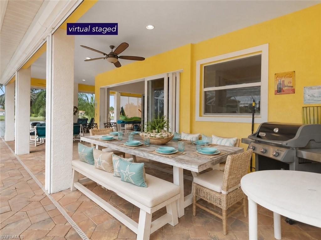 this is a virtual staged patio - the furniture are not included in sale. Please see original furniture in the next picture