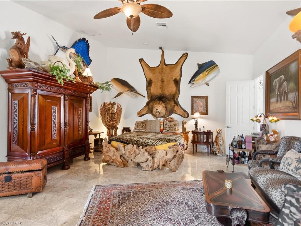 Bedroom with a ceiling fan