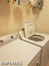 Laundry room featuring washer and dryer