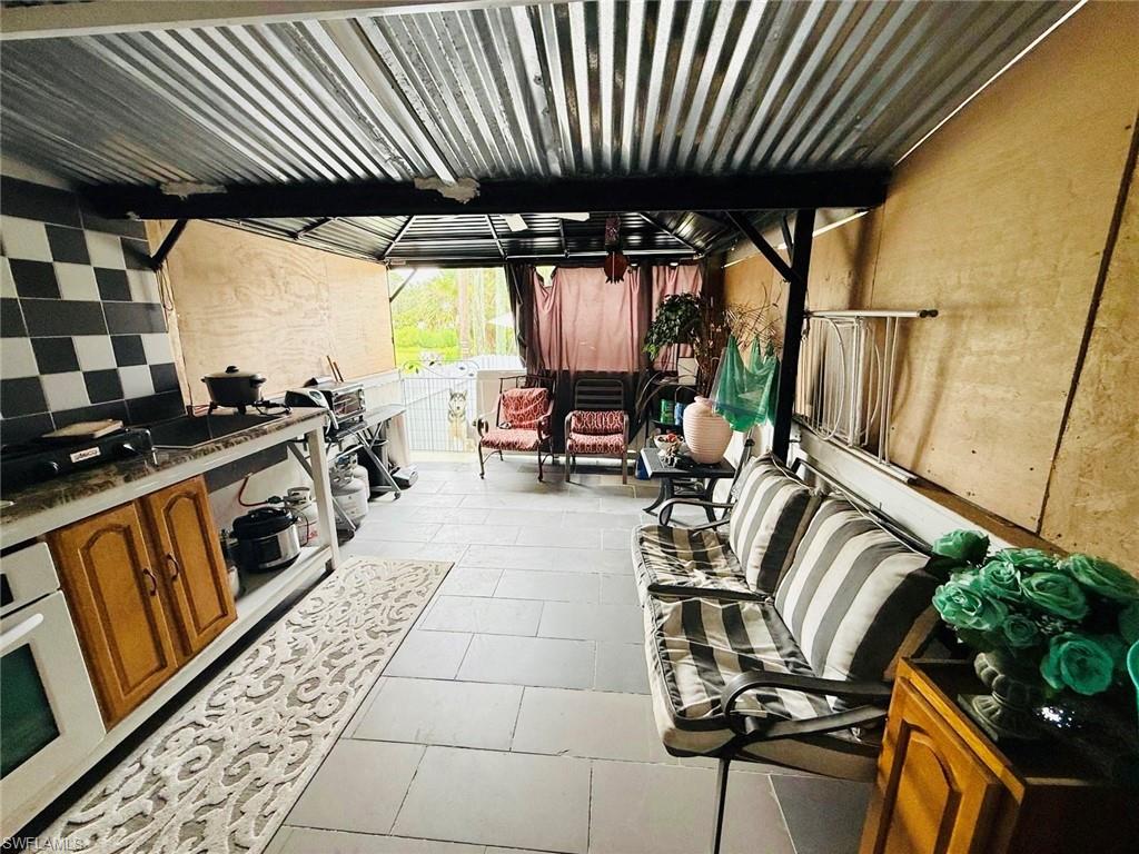 View of patio with outdoor lounge area