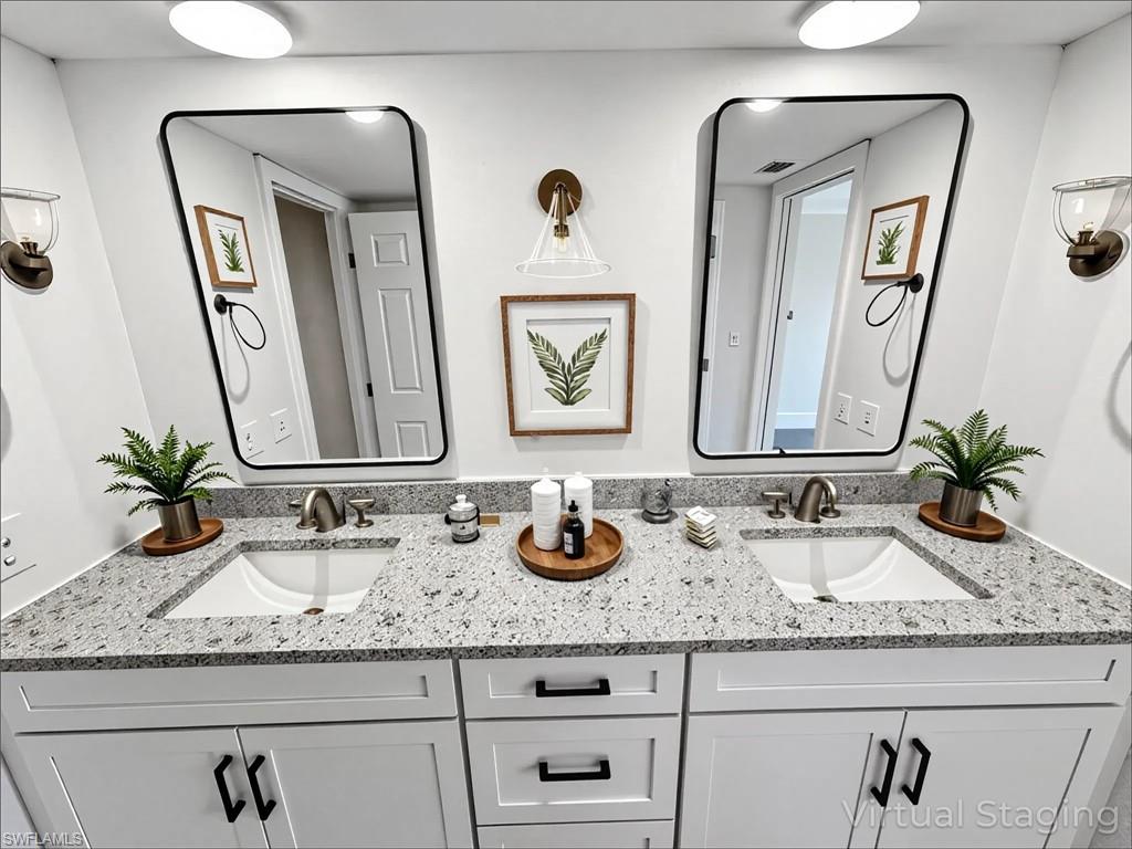 Bathroom with double vanity
