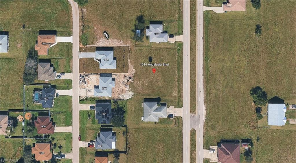 Aerial map of property and surrounding area