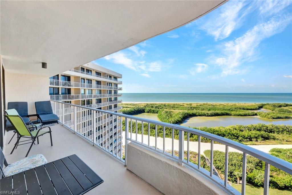 Balcony with a water view