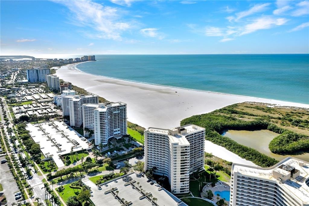 View of urban area with unending shoreline