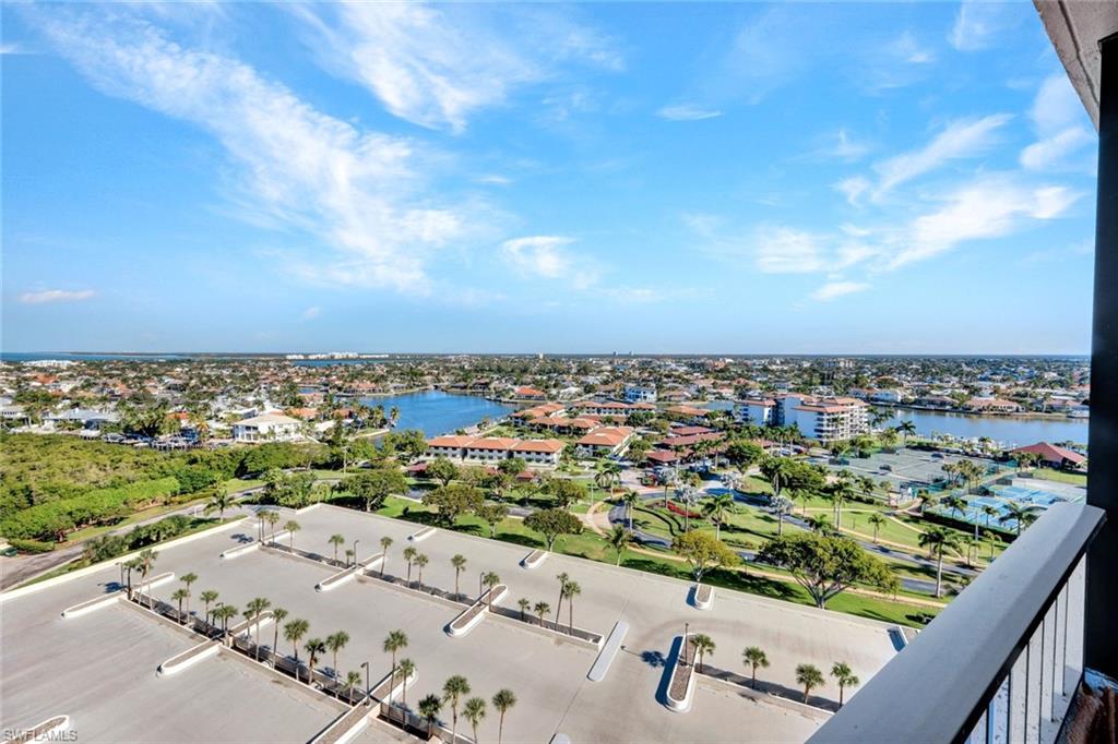 Aerial view of a large body of water
