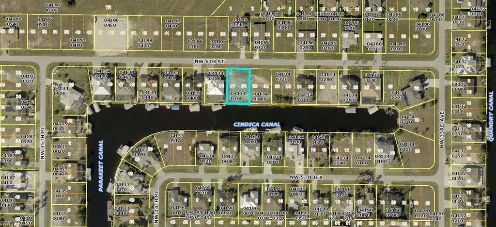 Aerial overview of property's location with property boundaries highlighted