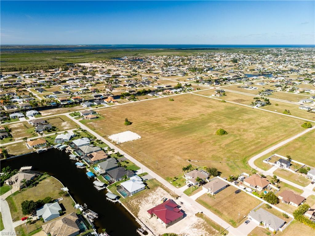 Aerial perspective of suburban area