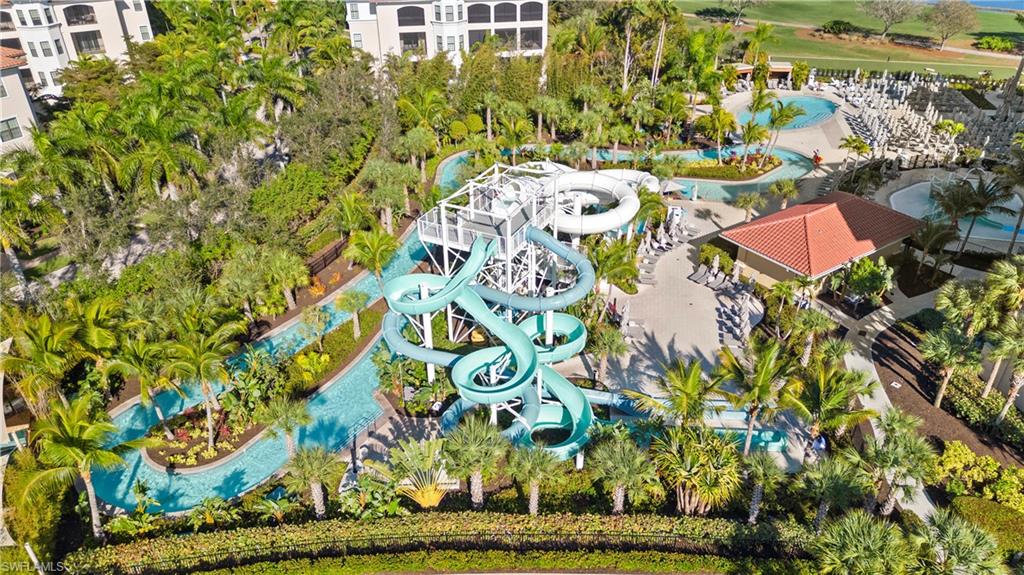 Aerial view of a pool area