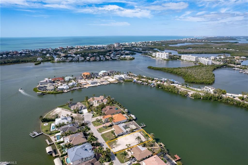 Aerial view of a large body of water