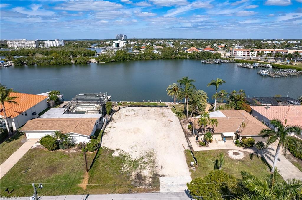 Aerial view of a large body of water