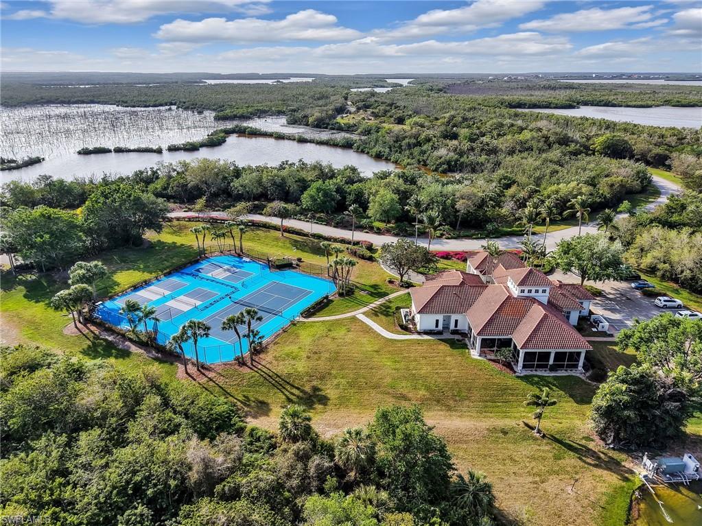 Aerial view of a large body of water