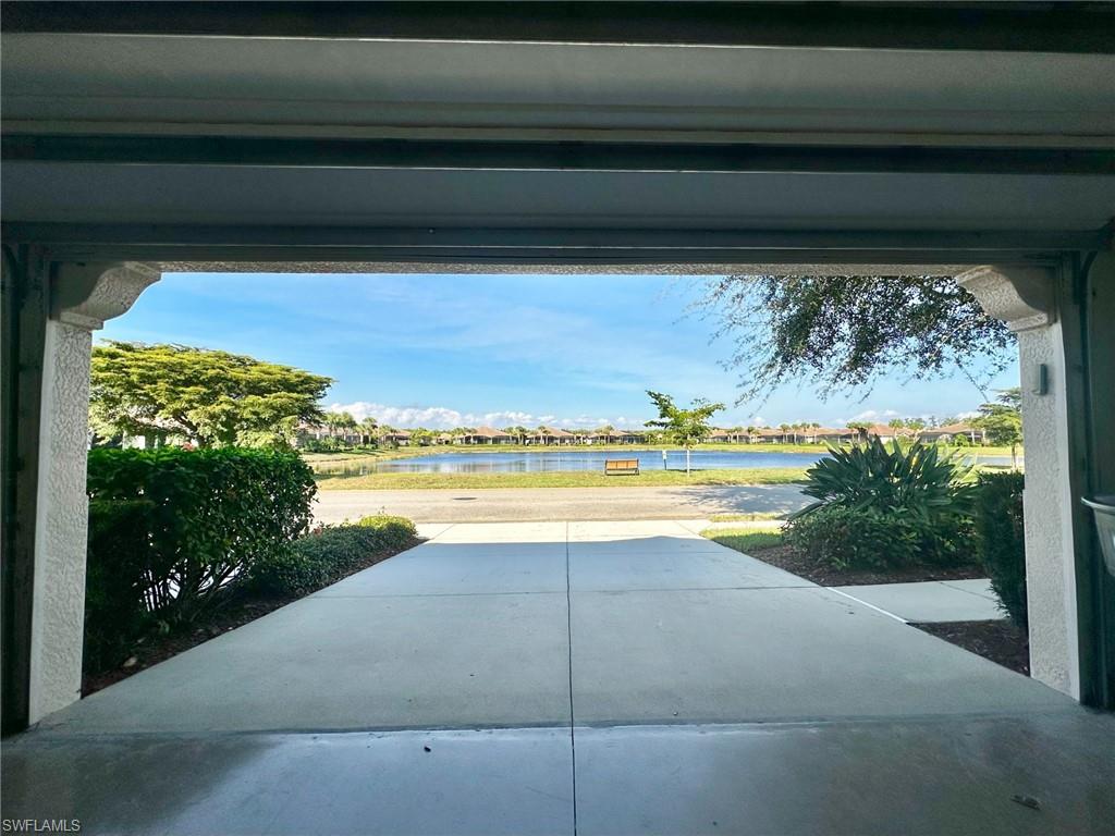 View of patio / terrace featuring a water view