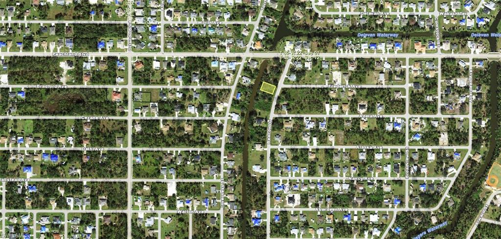 Aerial map of property and surrounding area