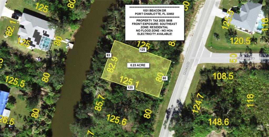 Map / location with property parcel outlined